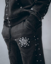 HUDSON- SOLD OUT STAR STONE FLEECE FLARE JOGGER BLACK
